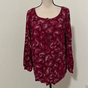 Faded Glory red print shirt XL